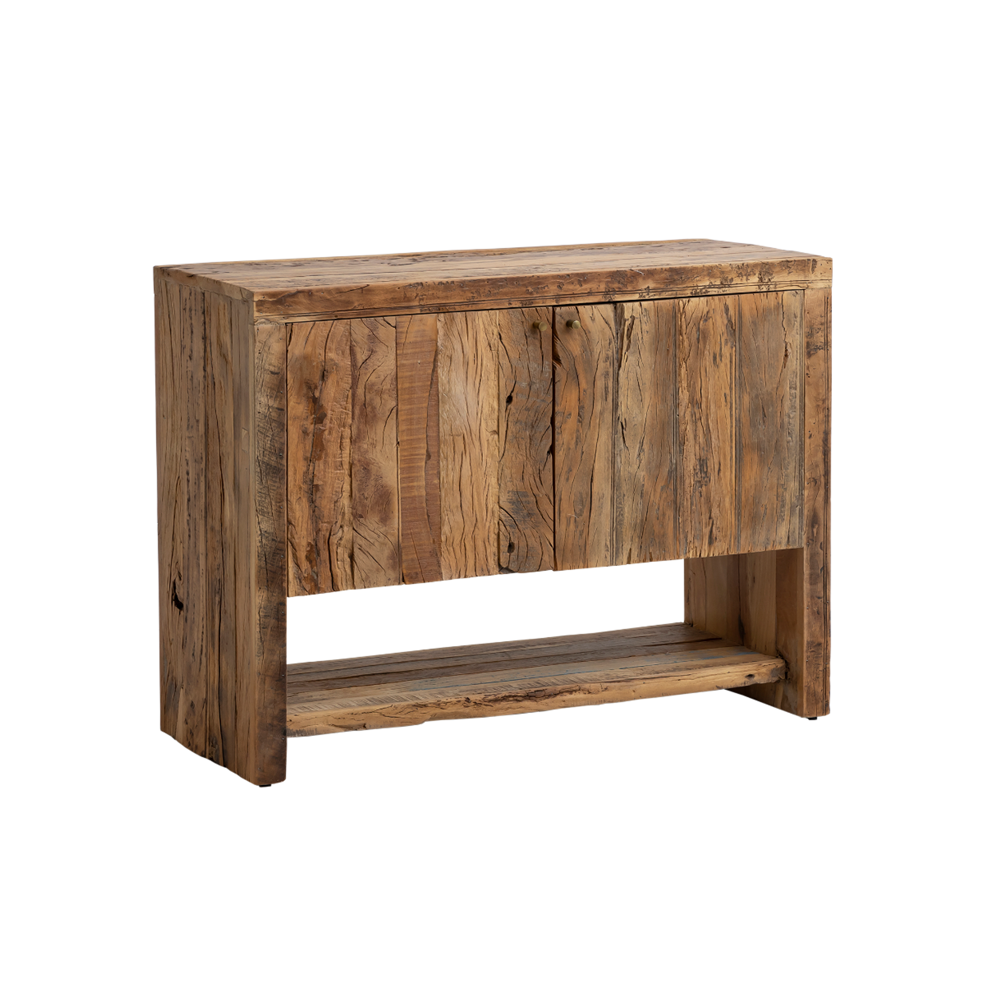 Petit meuble sous vasque en bois recyclé Naël