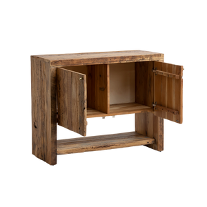 Petit meuble sous vasque en bois recyclé Naël