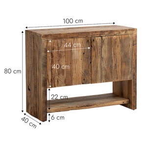 Petit meuble sous vasque en bois recyclé Naël