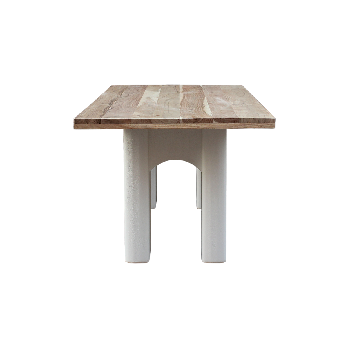 Table à manger en MDF effet béton et bois d'acacia Dalva