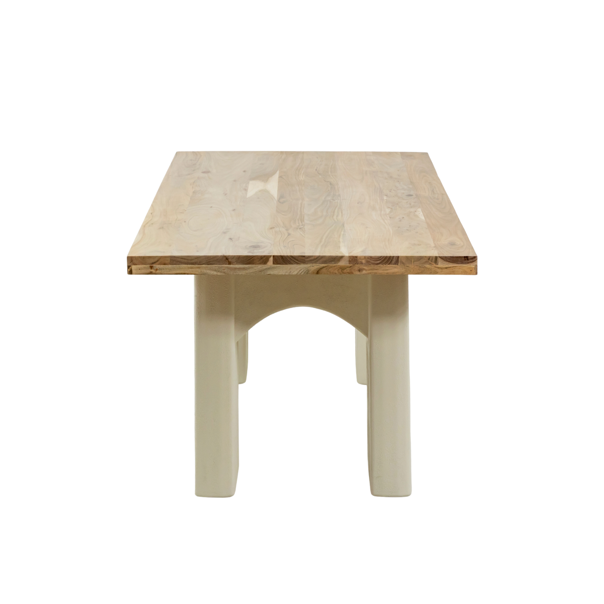 Table à manger en bois d'acacia et pieds en bois effet béton Dalva