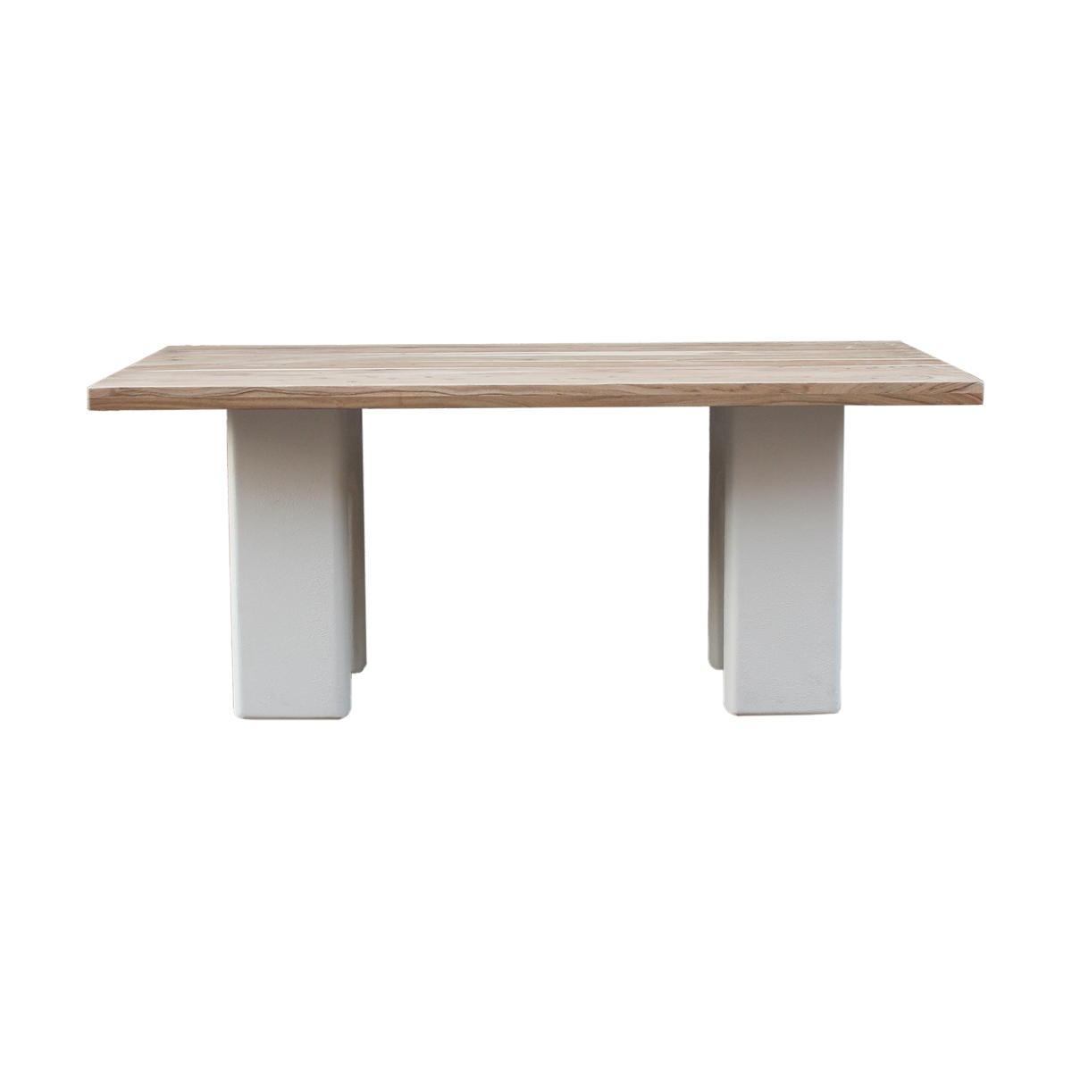 Table à manger en MDF effet béton et bois d'acacia Dalva
