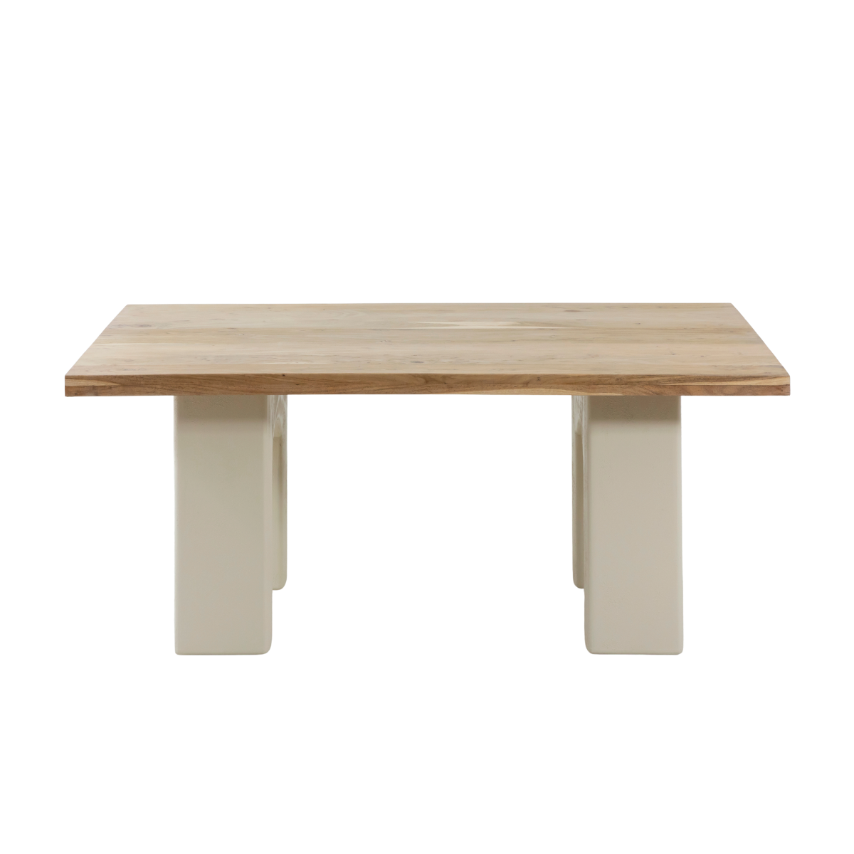 Table à manger en bois d'acacia et pieds en bois effet béton Dalva