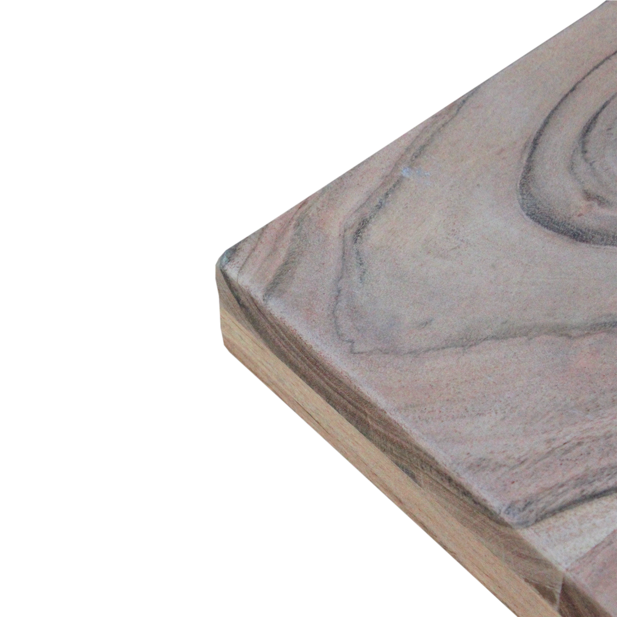 Table à manger en MDF effet béton et bois d'acacia Dalva