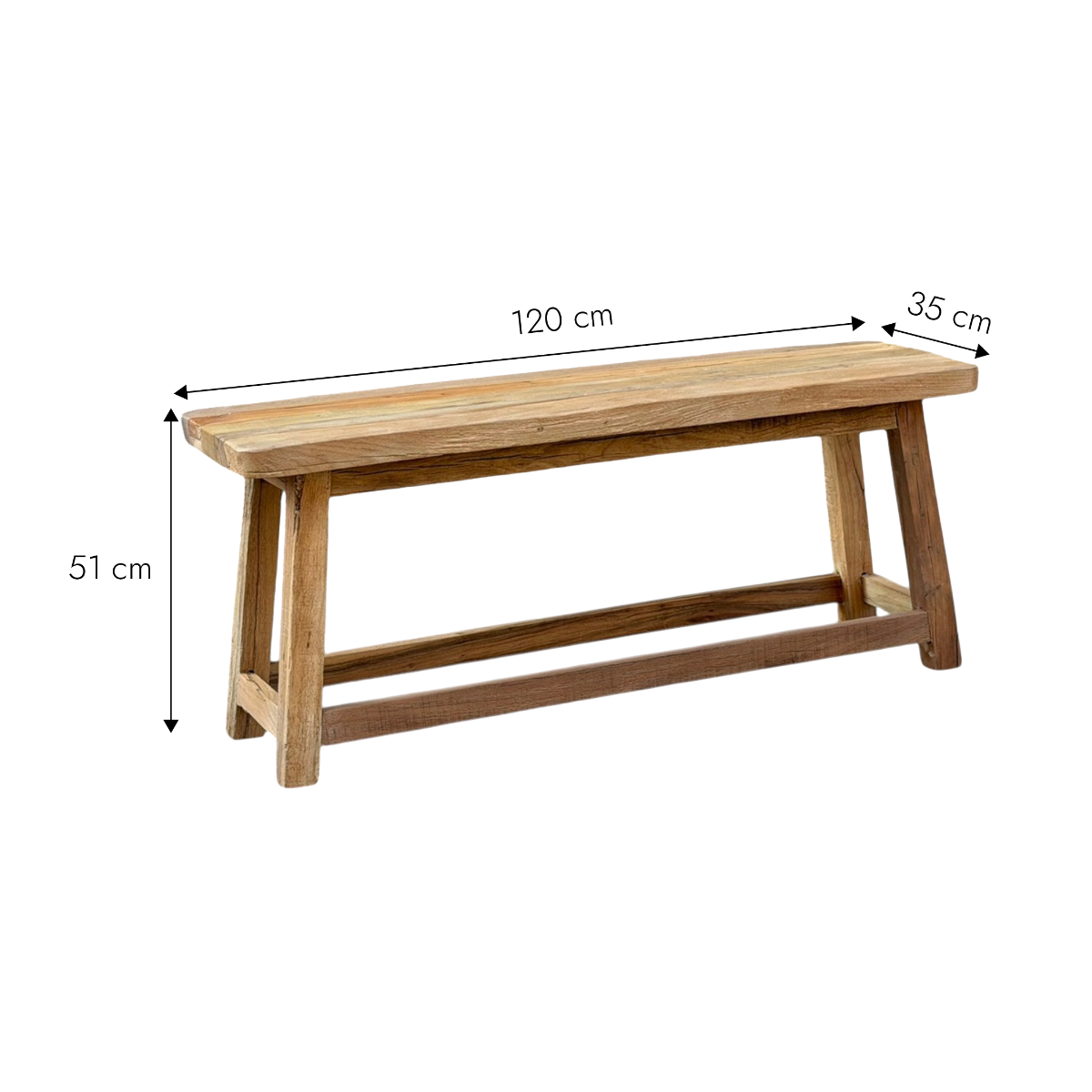 Petit banc en bois recyclé Eurydice