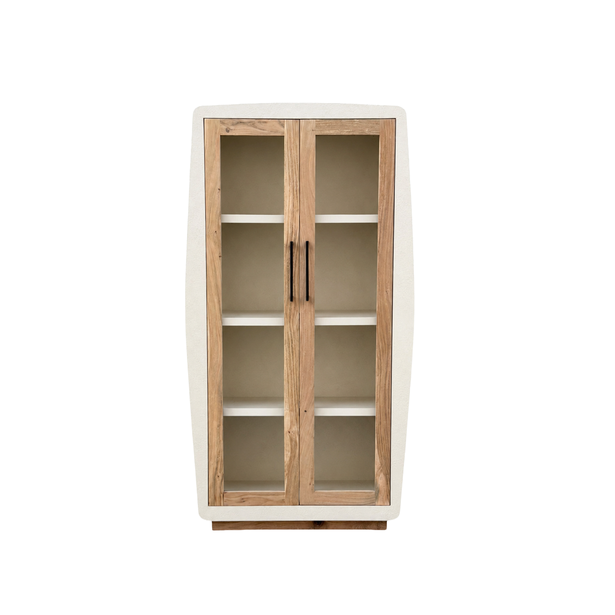 Vitrine en bois effet béton et bois d'acacia Dalva