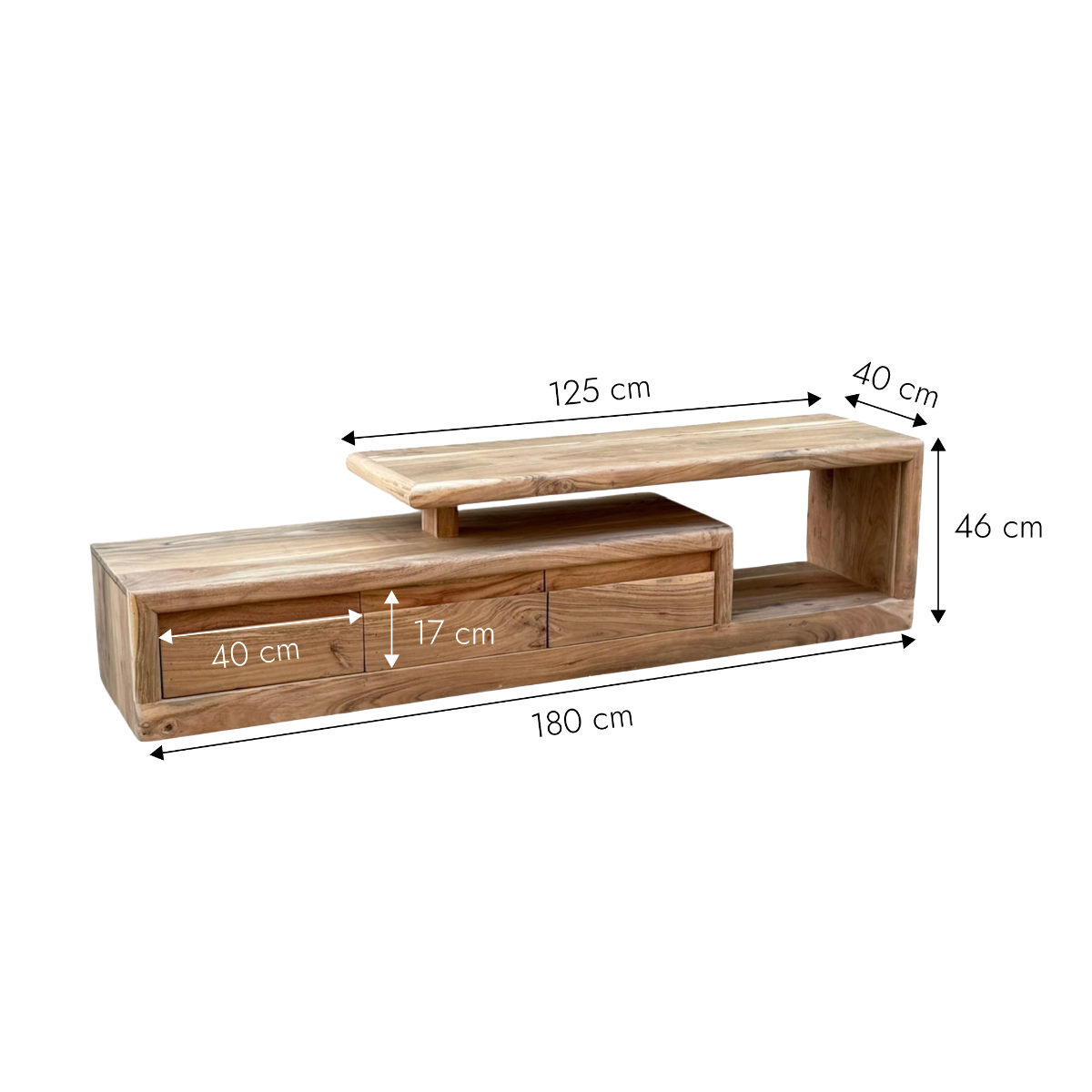 Meuble TV en bois d'acacia Léora