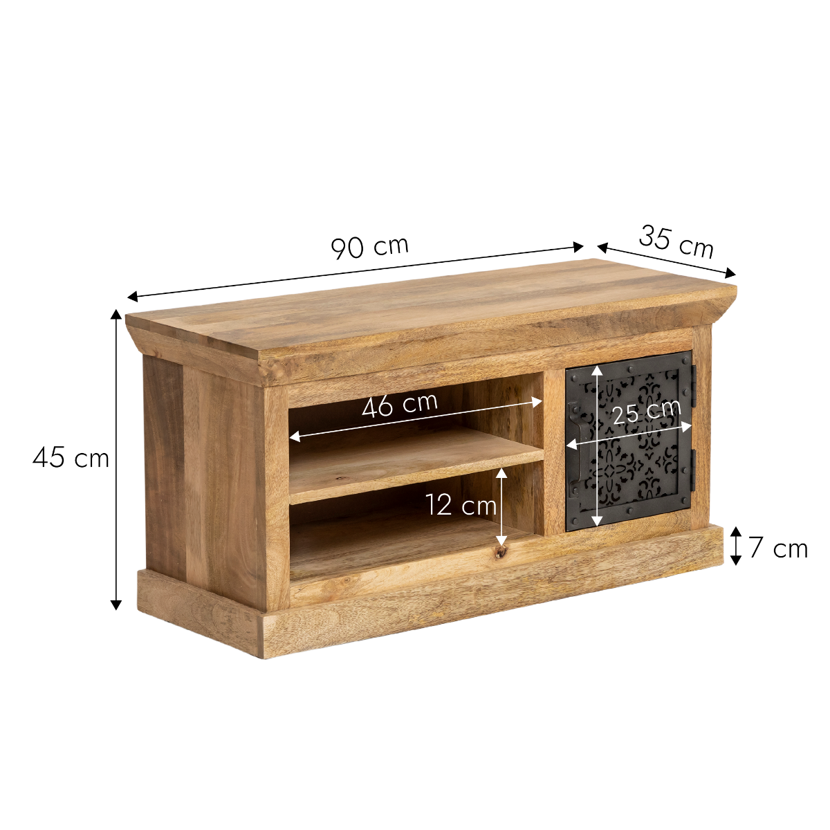 Meuble TV en bois de manguier et métal Sahara