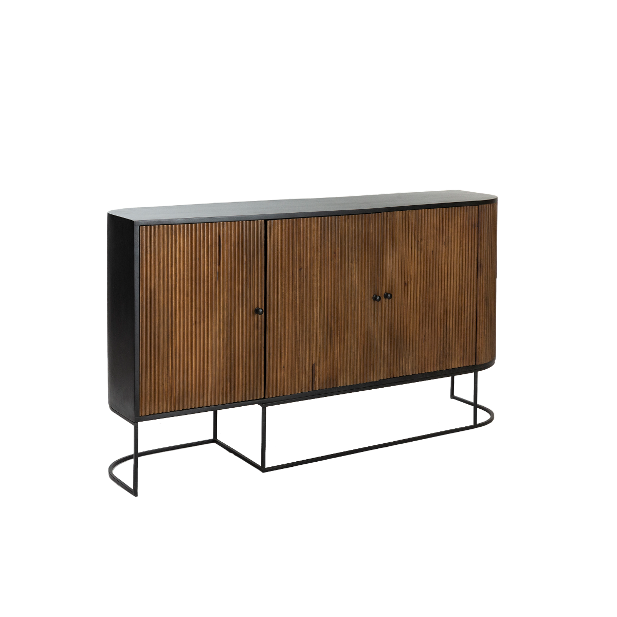 Buffet arrondi en bois de manguier et métal Ysé