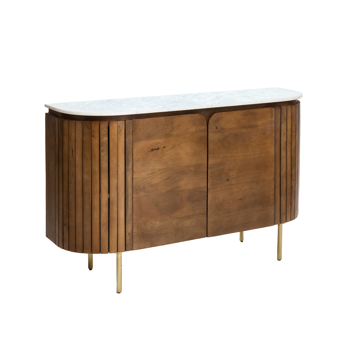 Buffet en bois de manguier et marbre Sienne
