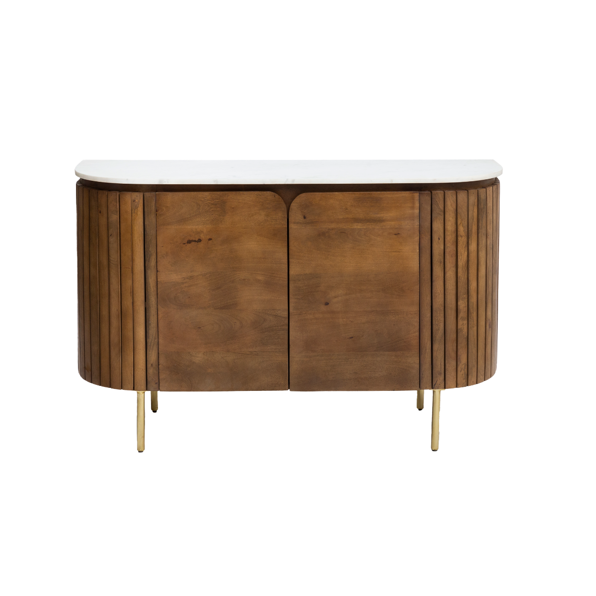 Buffet en bois de manguier et marbre Sienne