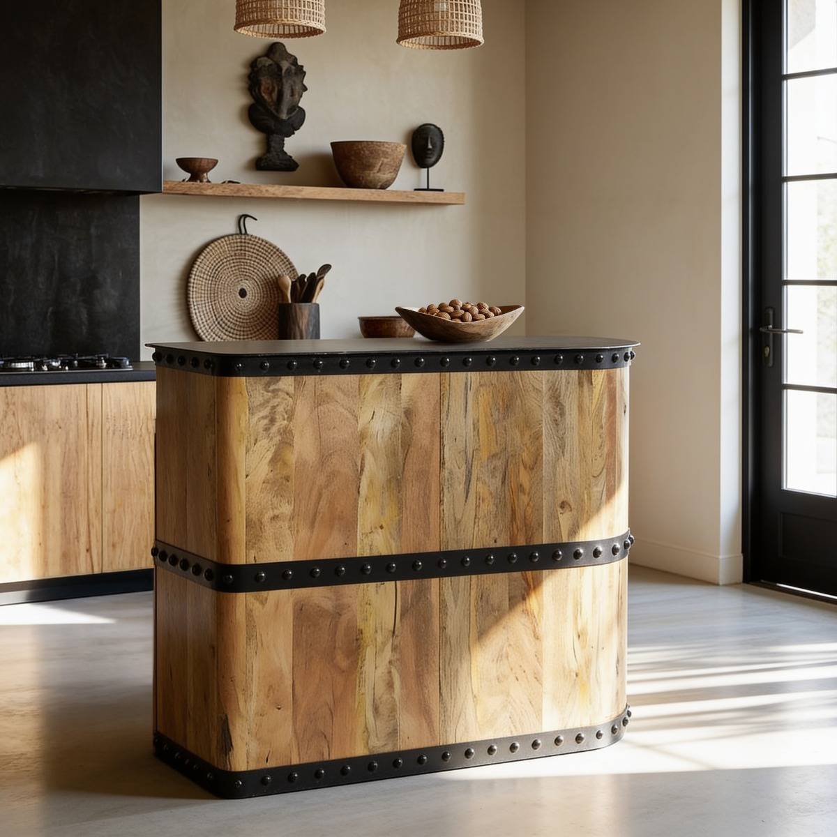 Meuble bar en bois de manguier New-York