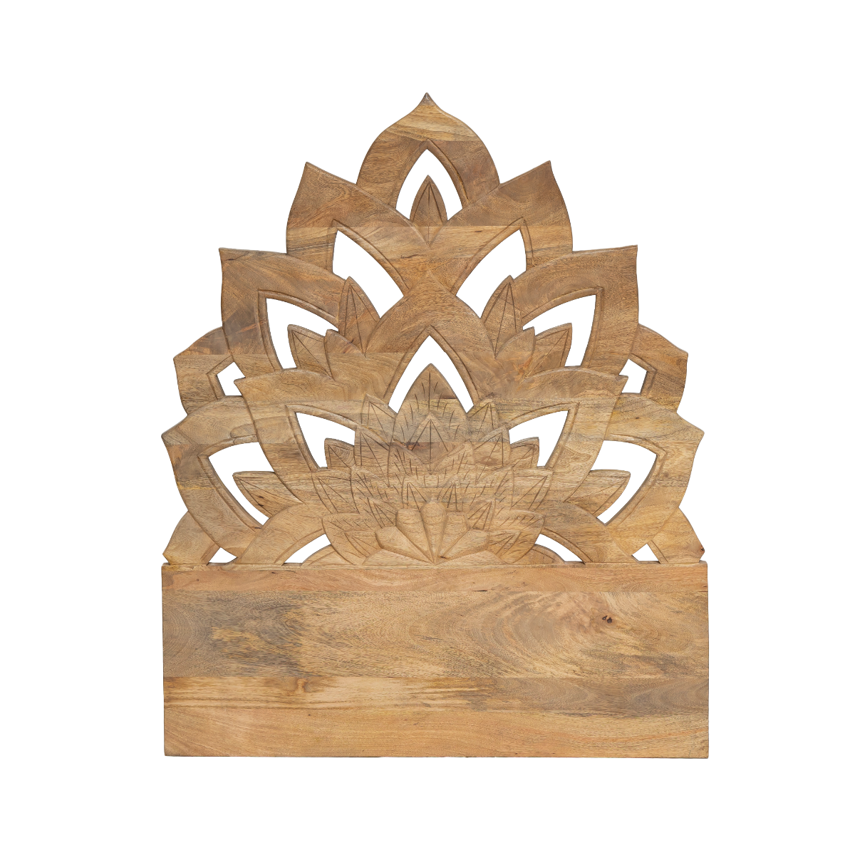 Tête de lit lotus en bois de manguier sculpté 90 cm Valentina