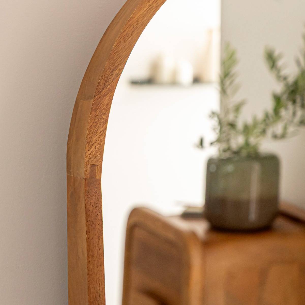 Grand miroir en bois de manguier Marley