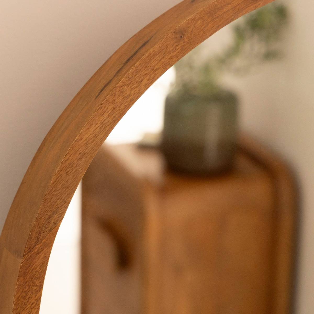 Grand miroir en bois de manguier Marley