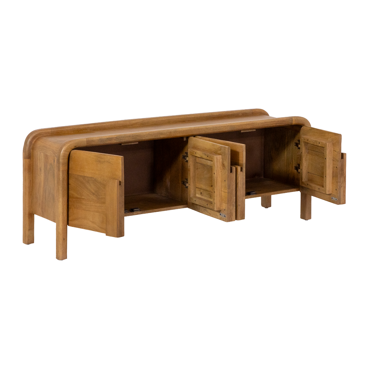 Meuble TV 4 portes en bois de manguier Féodor