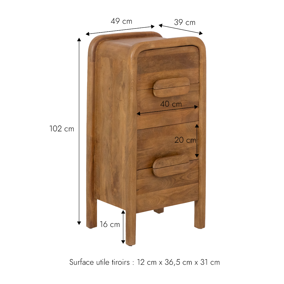 Chiffonnier en bois de manguier Féodor