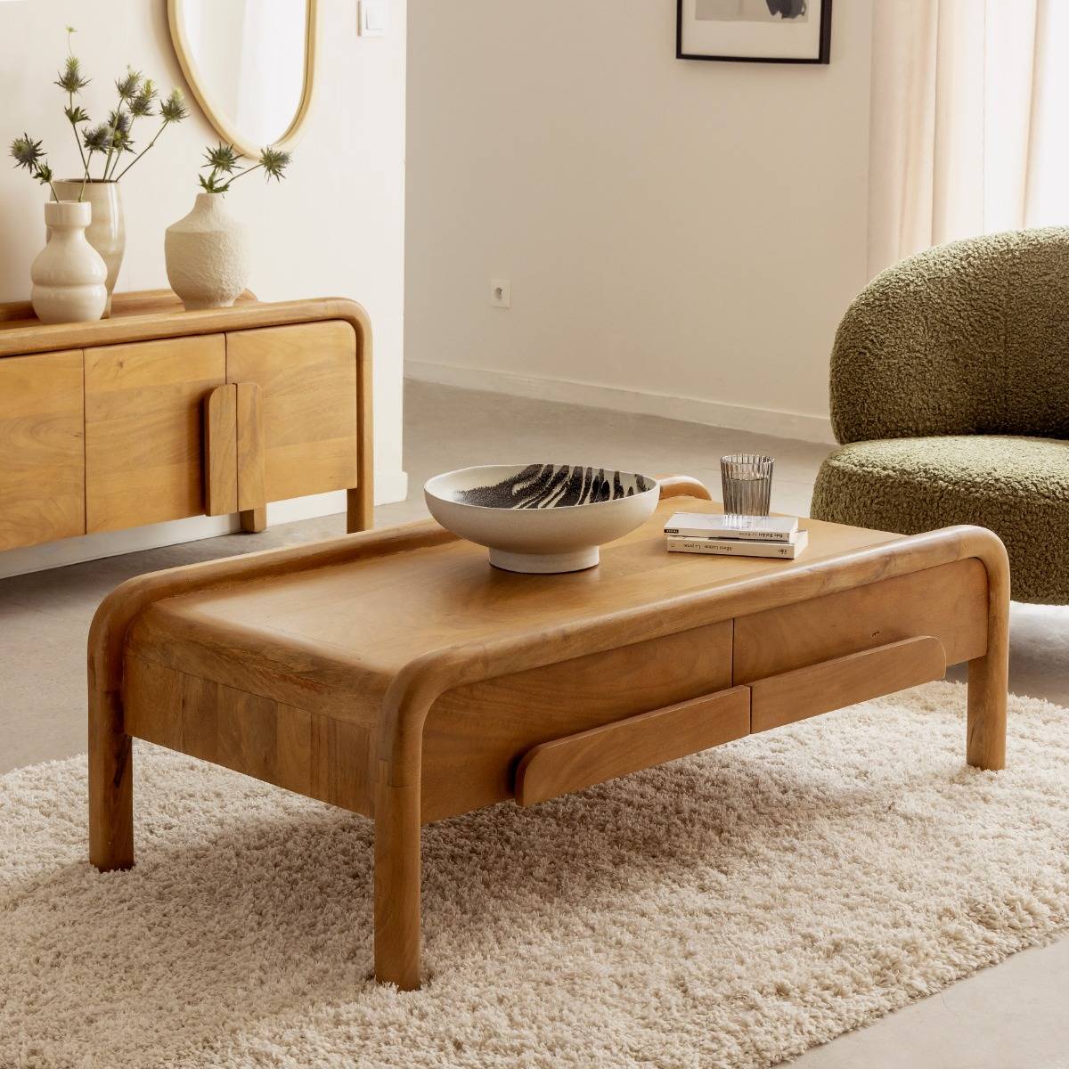 Table basse en bois de manguier Féodor