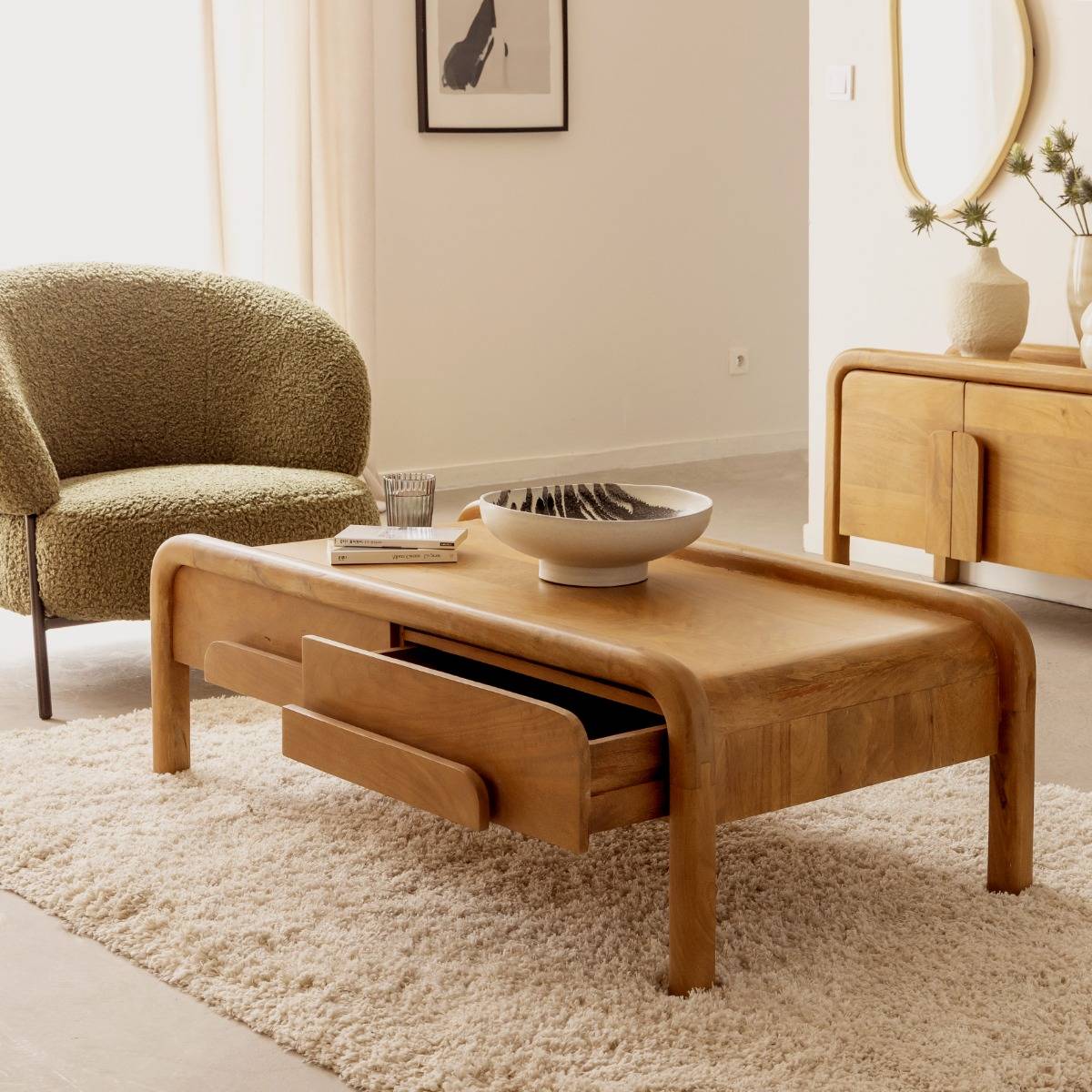 Table basse en bois de manguier Féodor