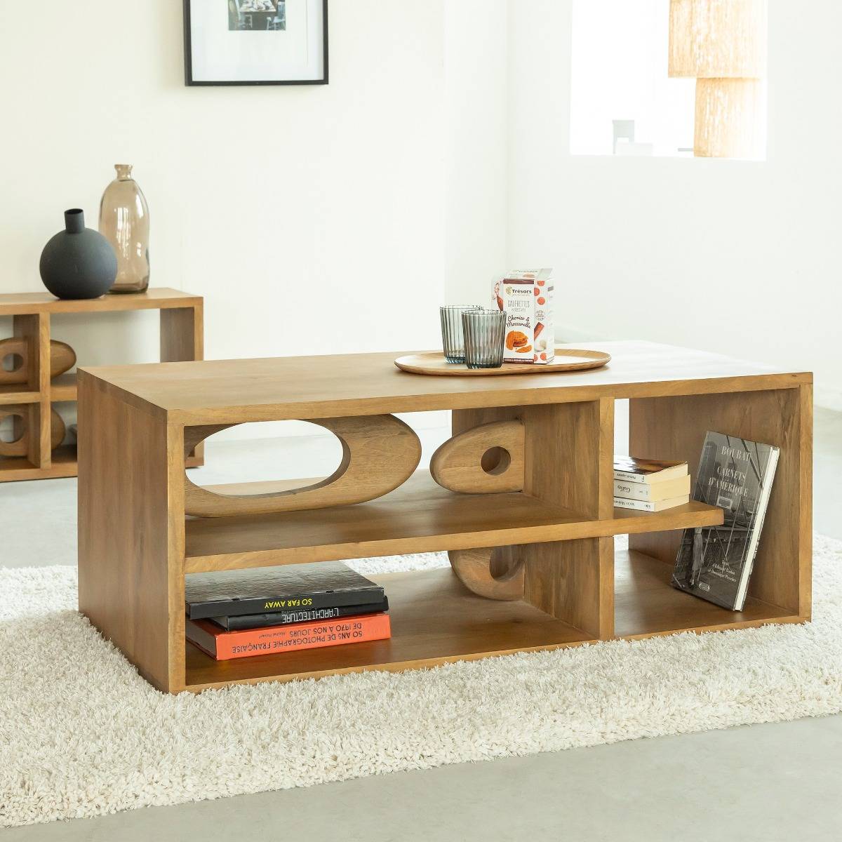 Table basse design en bois de manguier Alwen