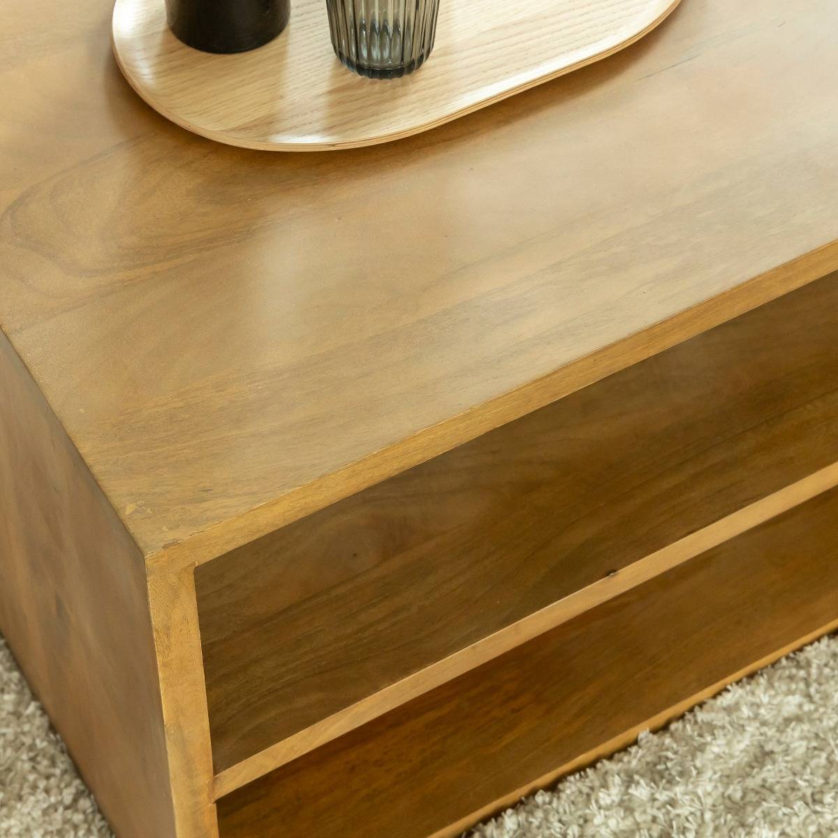 Table basse design en bois de manguier Alwen