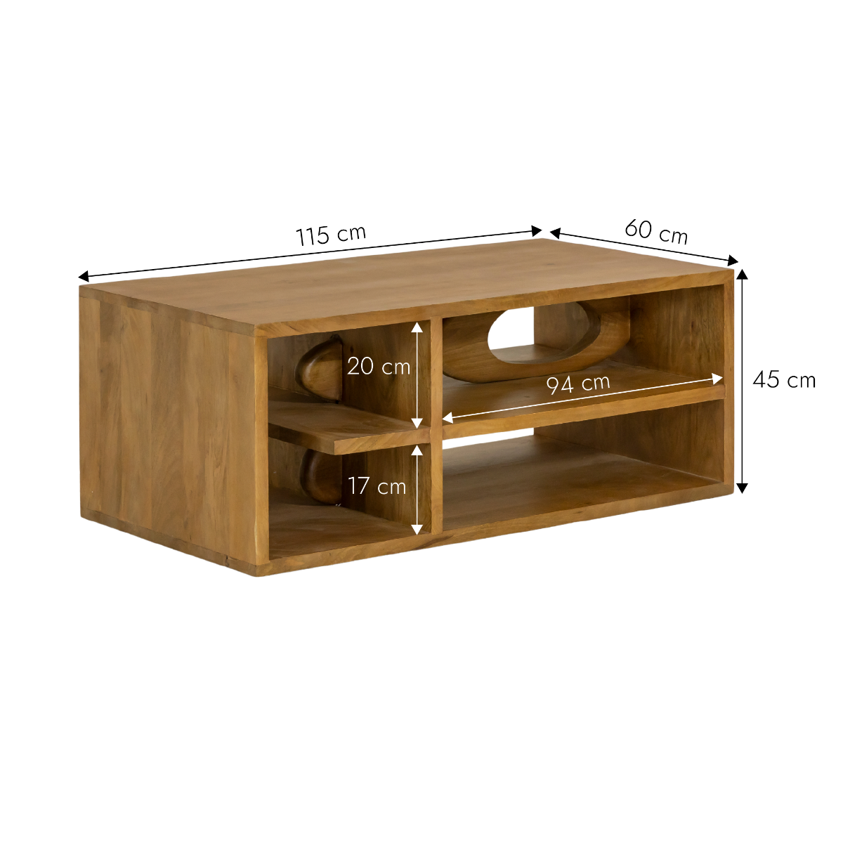 Table basse design en bois de manguier Alwen