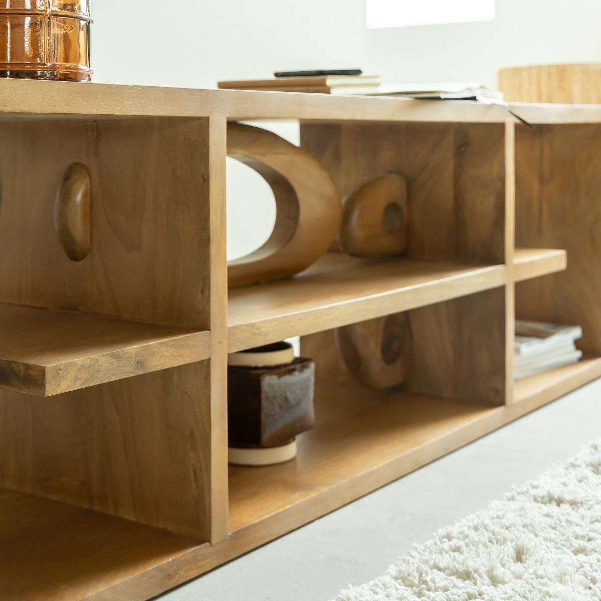 Meuble TV design en bois de manguier Alwen