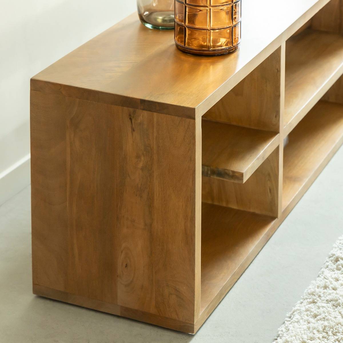 Meuble TV design en bois de manguier Alwen