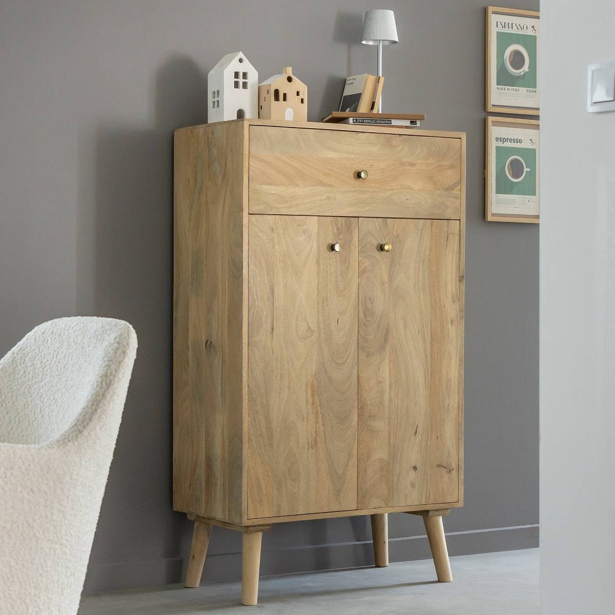 Buffet haut en bois de manguier Aven