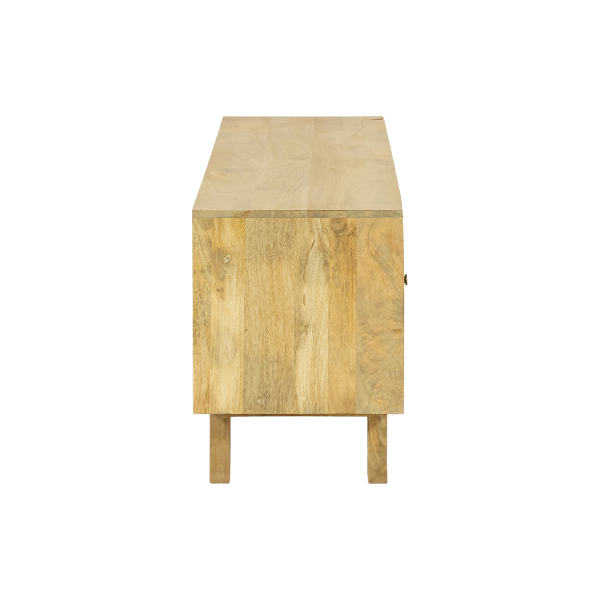 Meuble TV en bois de manguier et cannage Edana