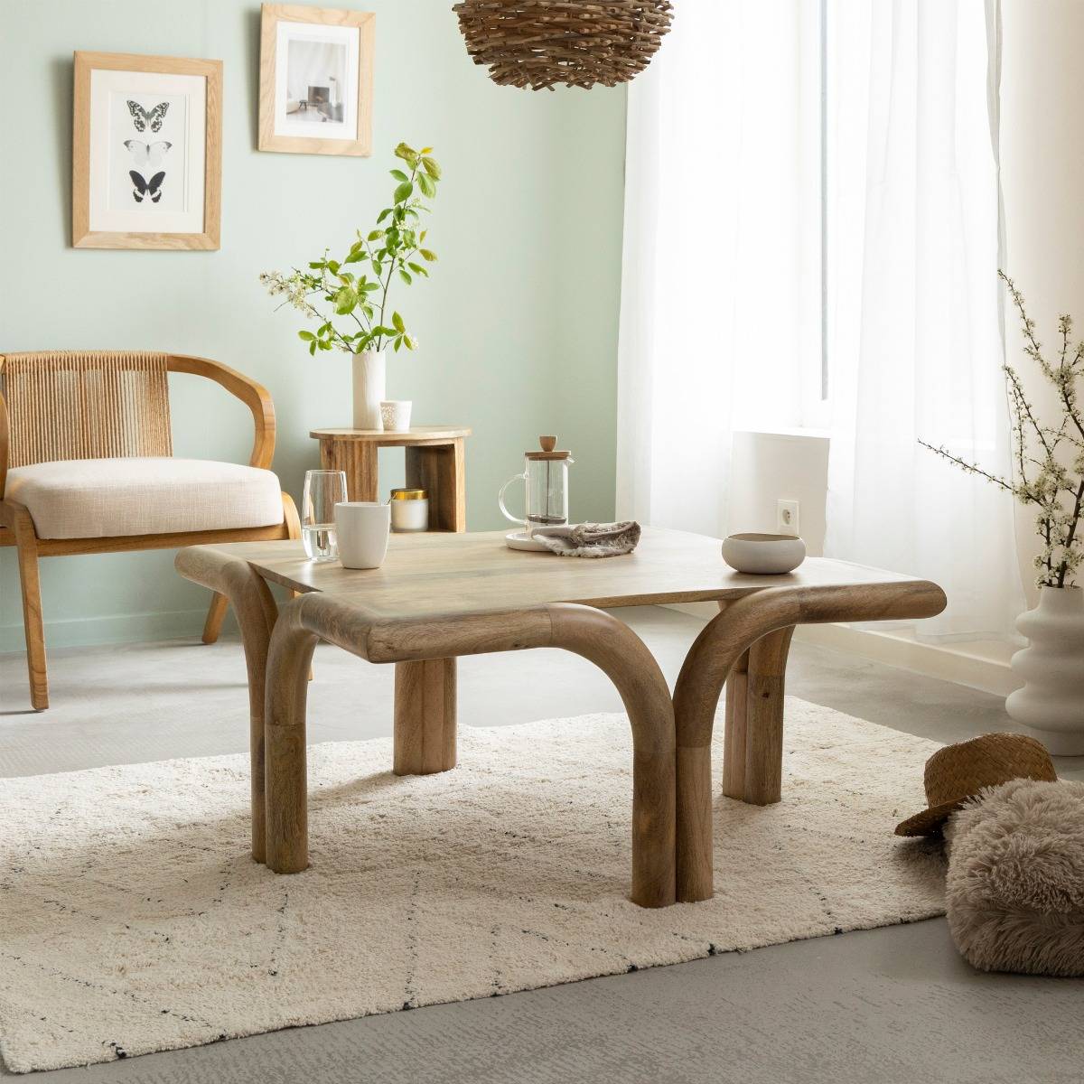 Table basse carré en bois de manguier Zola