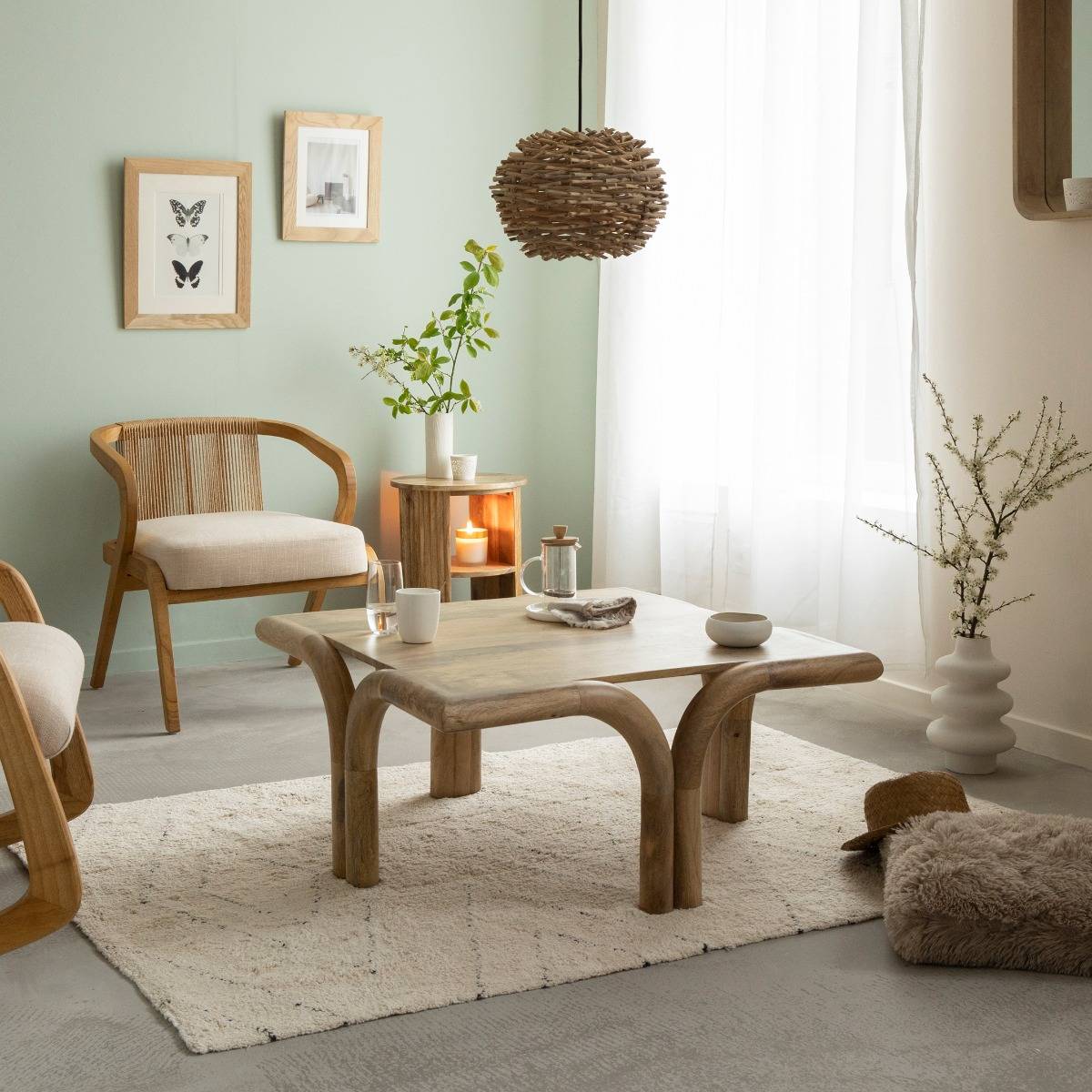 Table basse carré en bois de manguier Zola