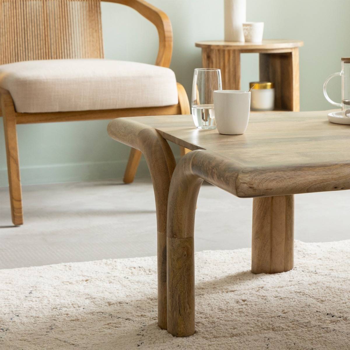 Table basse carré en bois de manguier Zola
