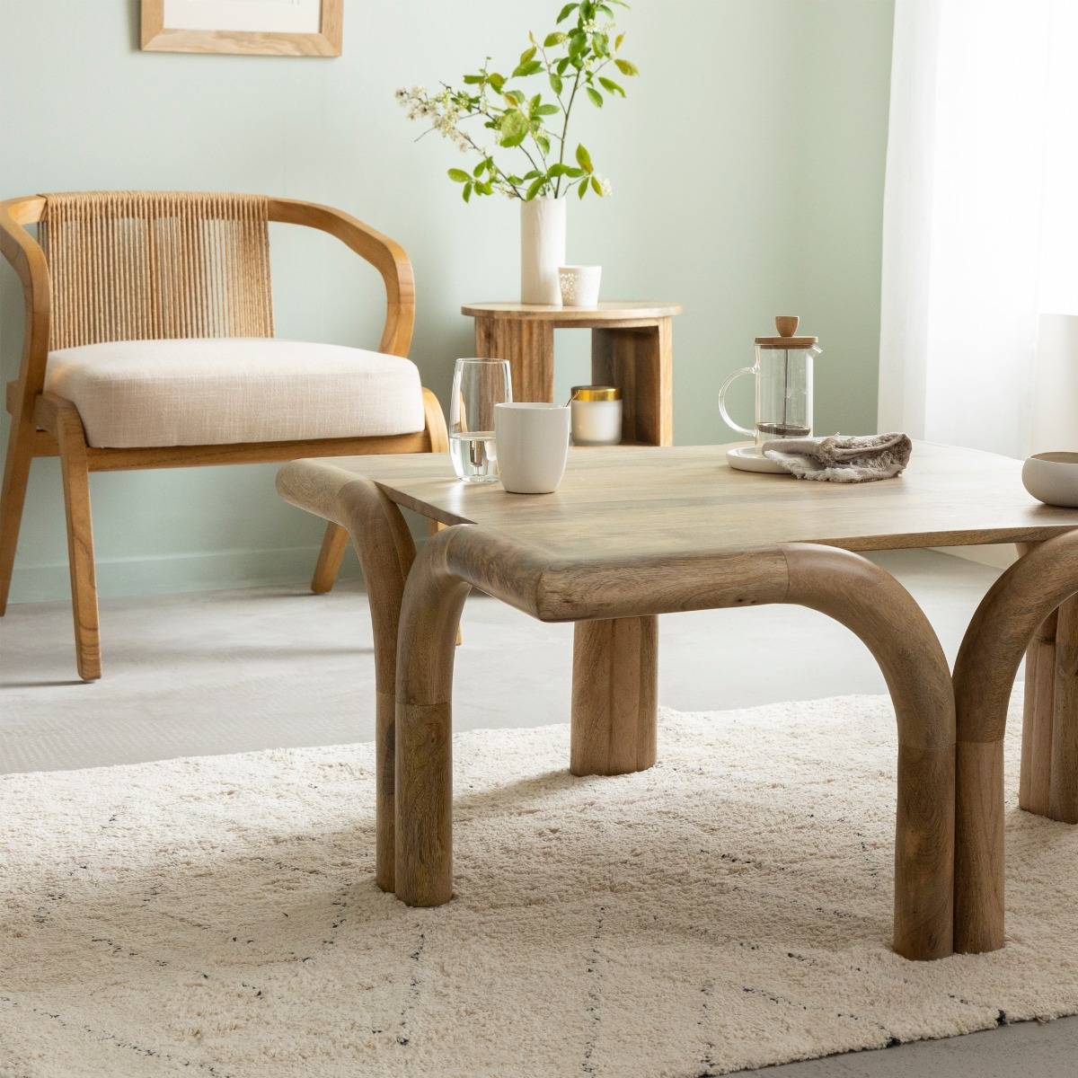 Table basse carré en bois de manguier Zola