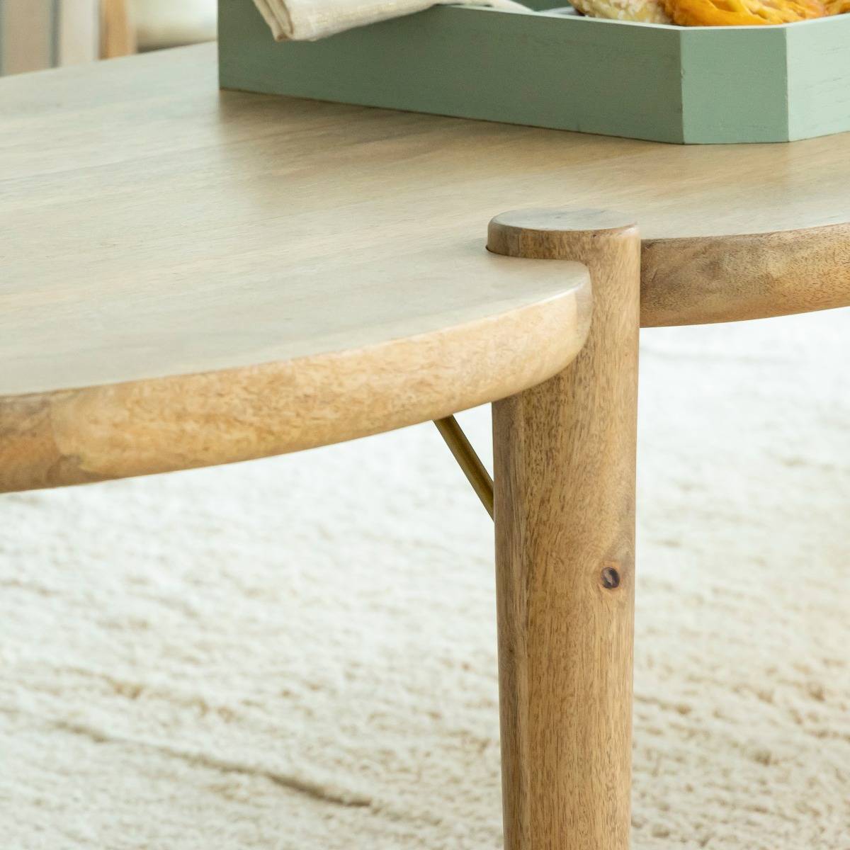 Table basse vague en bois de manguier Zola