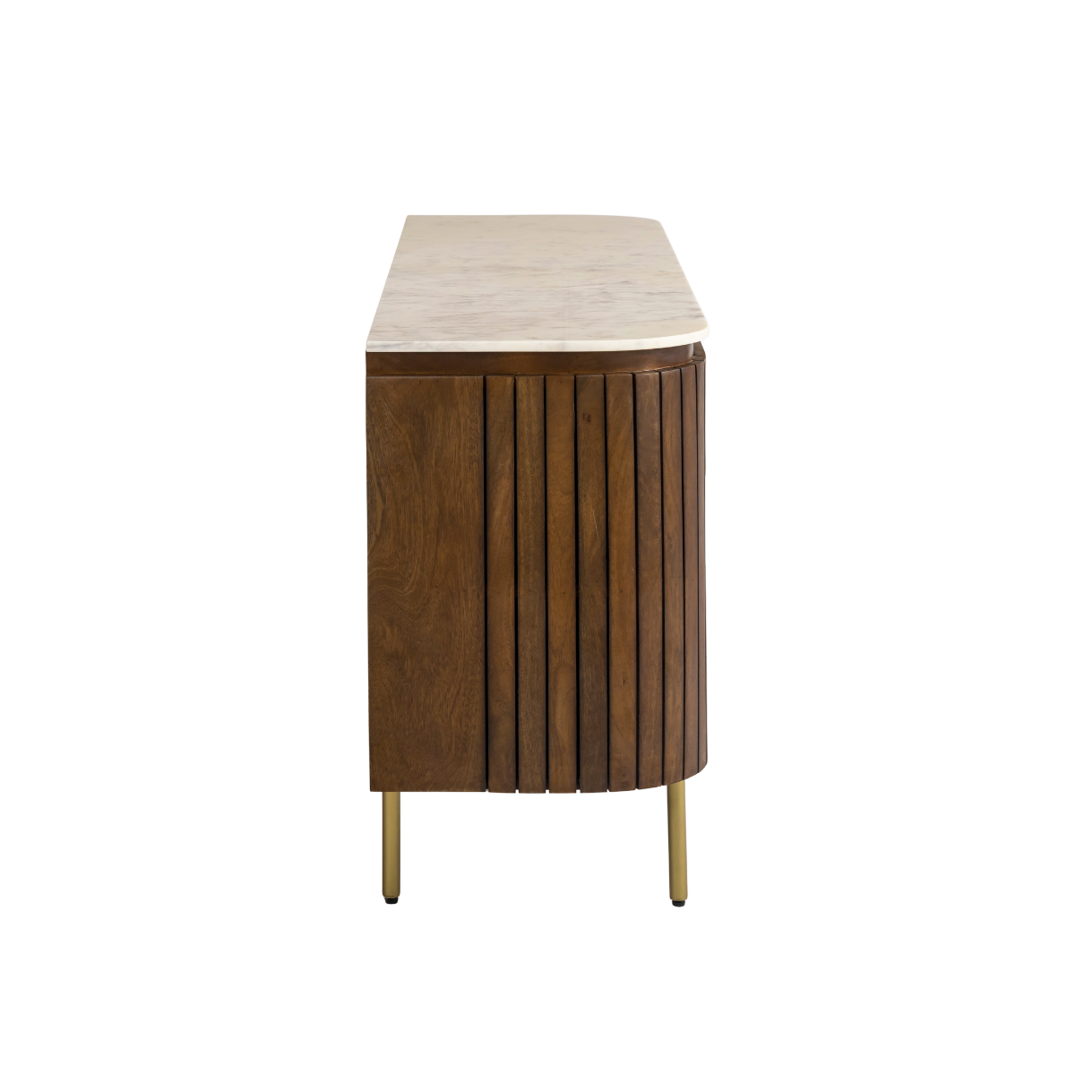 Commode 6 tiroirs en bois de manguier et marbre Sienne