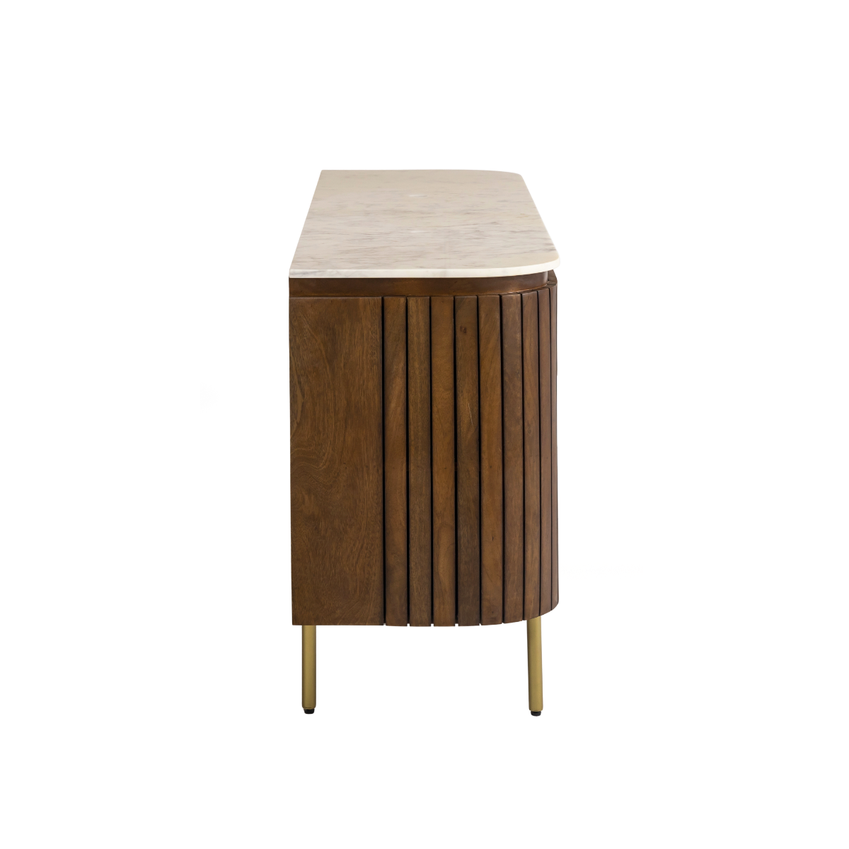 Meuble sous vasque 4 tiroirs en bois de manguier et marbre Sienne