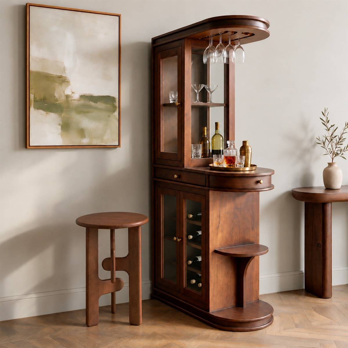 Meuble bar en bois de manguier Narek
