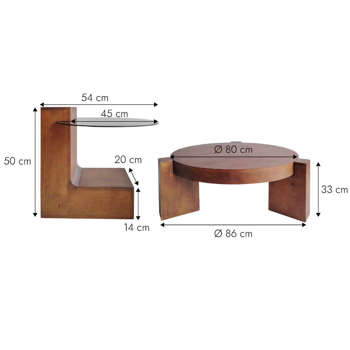 Table basse en bois de manguier Pierrick