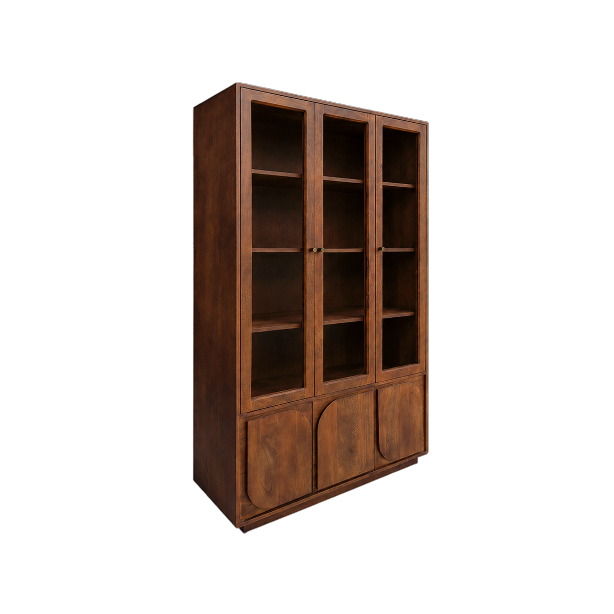 Vitrine 3 portes en bois de manguier Laurent