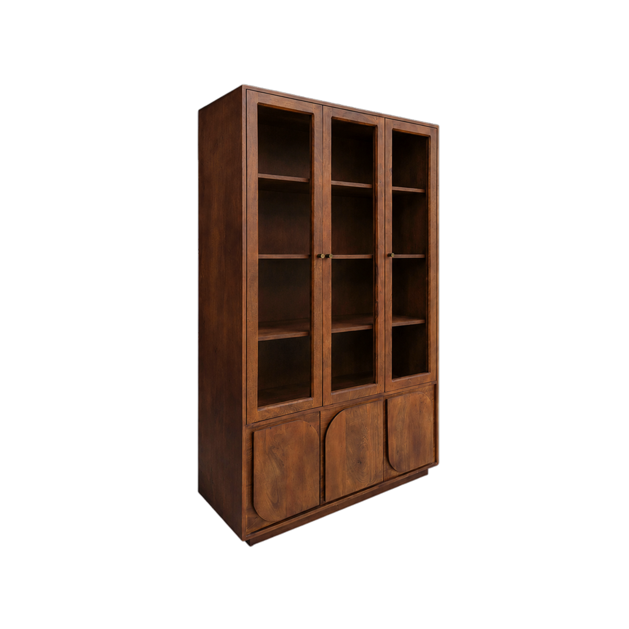 Vitrine 3 portes en bois de manguier Laurent