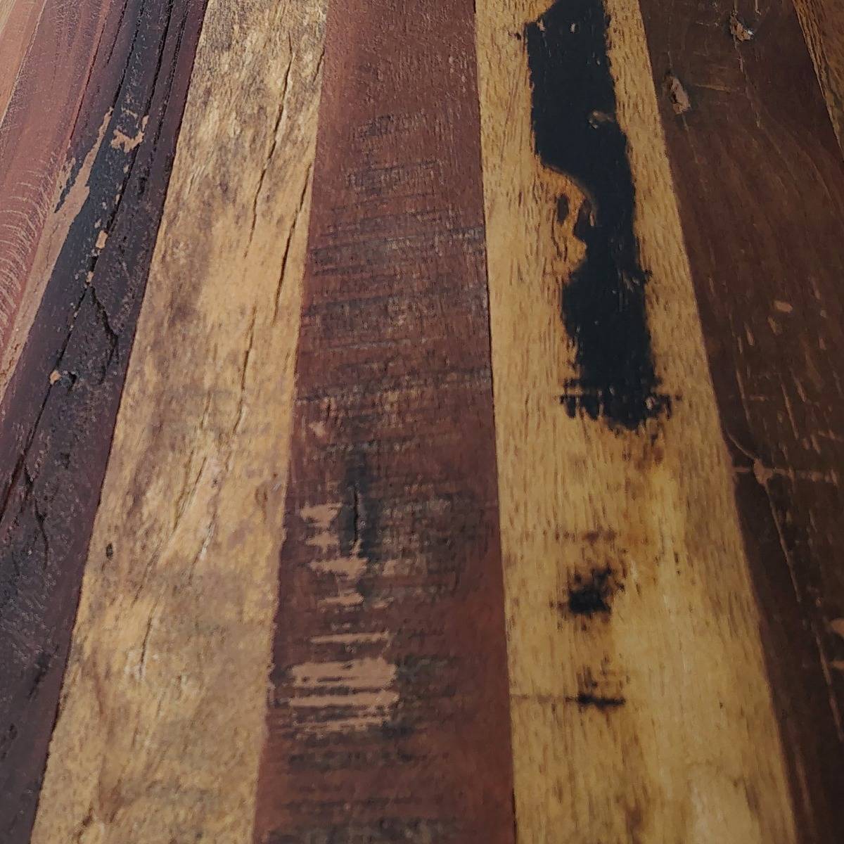 Table à manger en bois recyclé et en marbre Anya