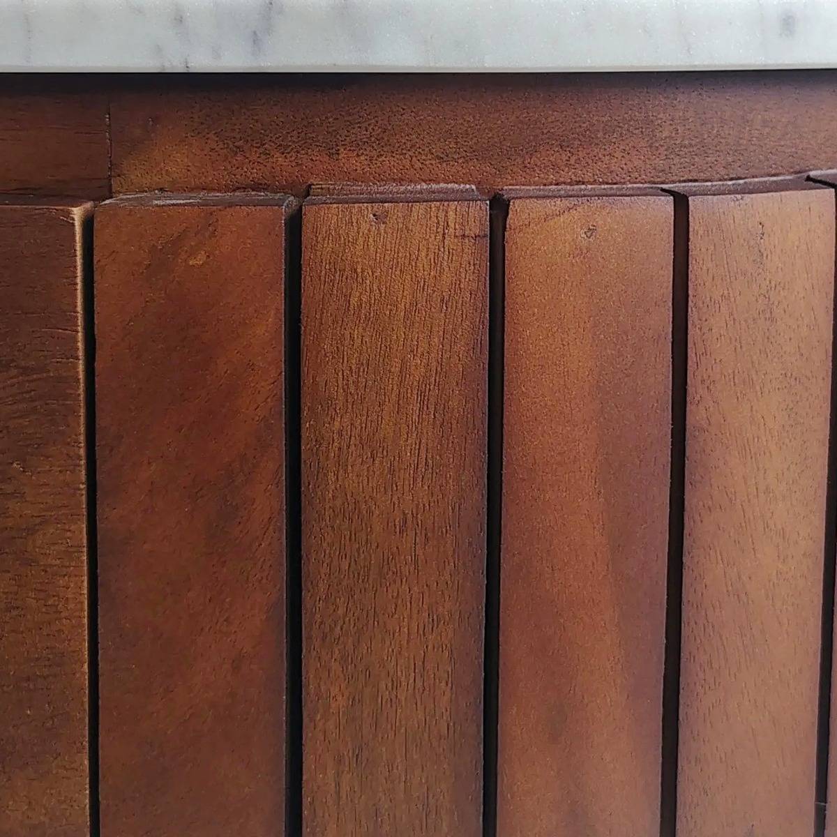 Console en bois de manguier et marbre Sienne