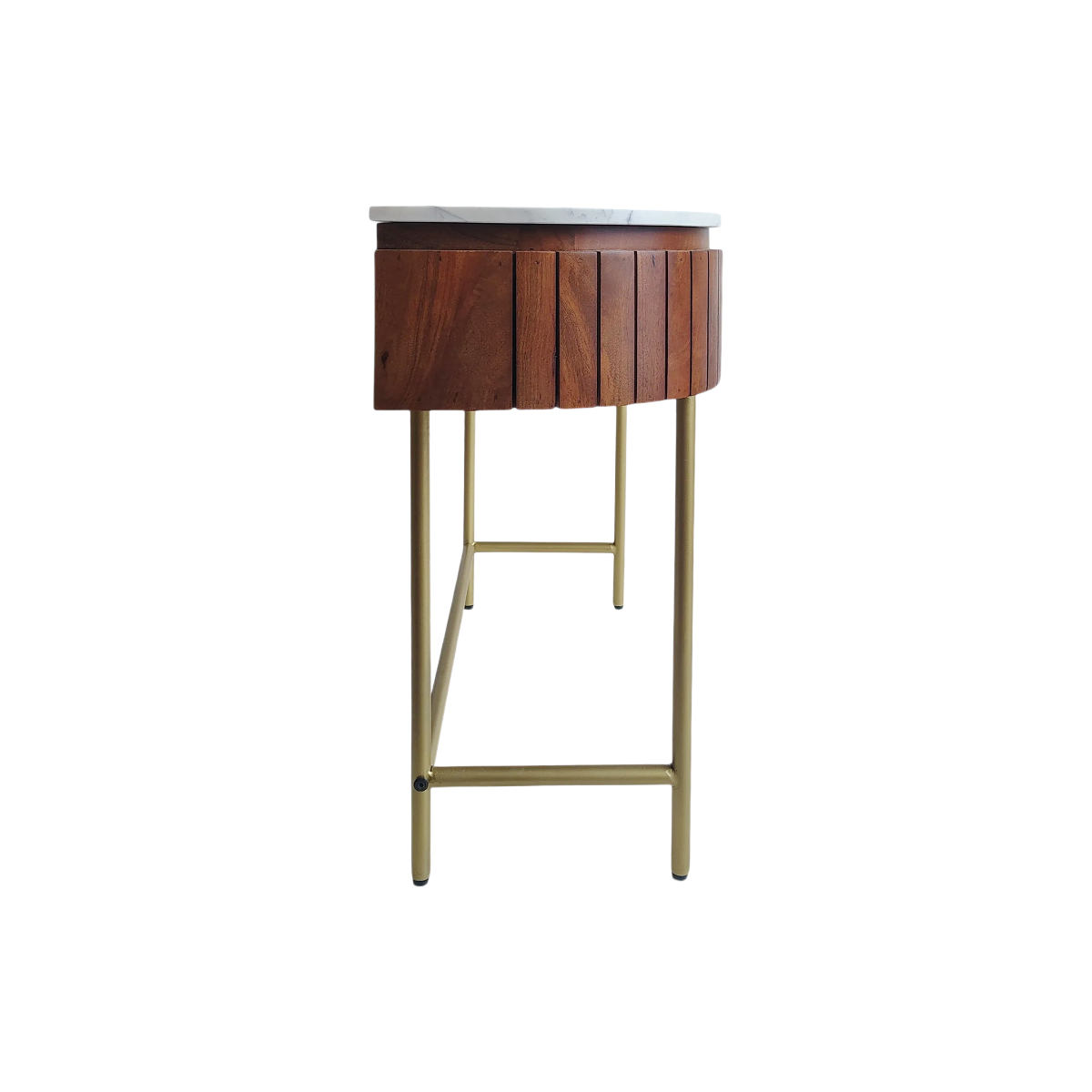 Console en bois de manguier et marbre Sienne