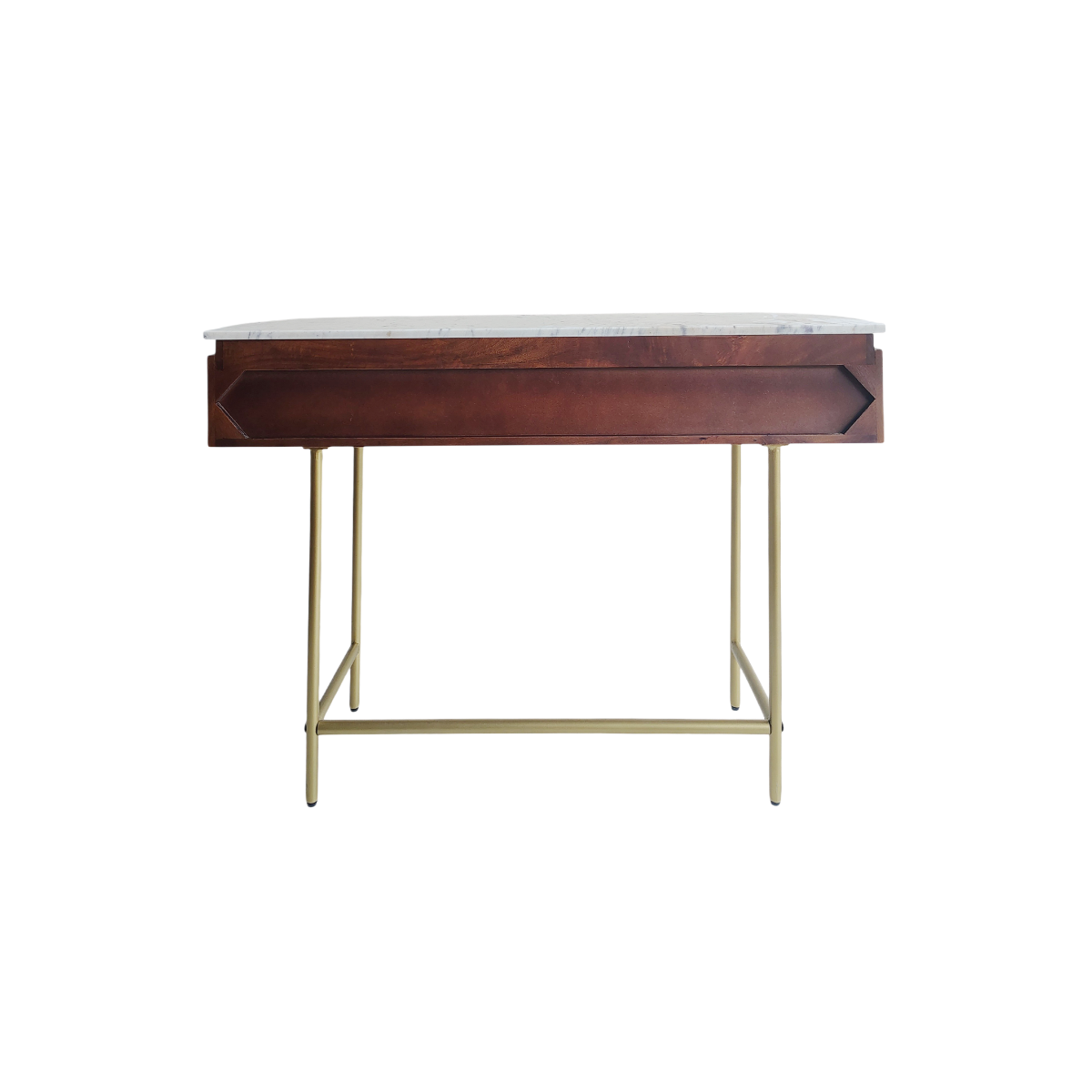 Console en bois de manguier et marbre Sienne