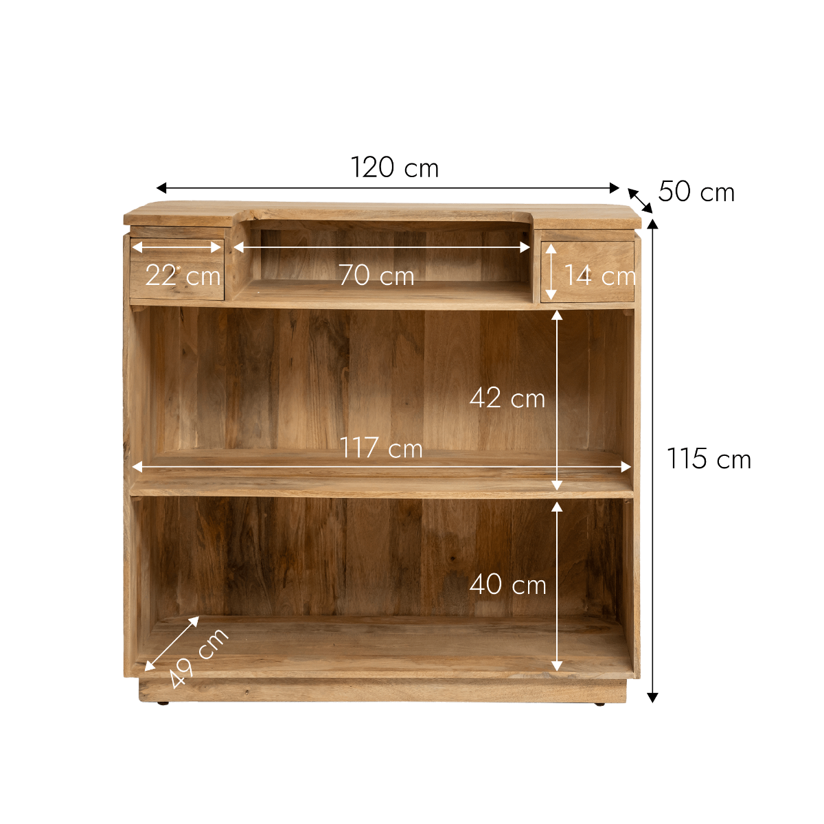 Meuble bar en bois de manguier Lou