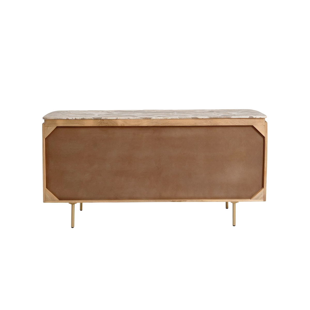 Buffet en marbre et bois de manguier 170cm Cyrène