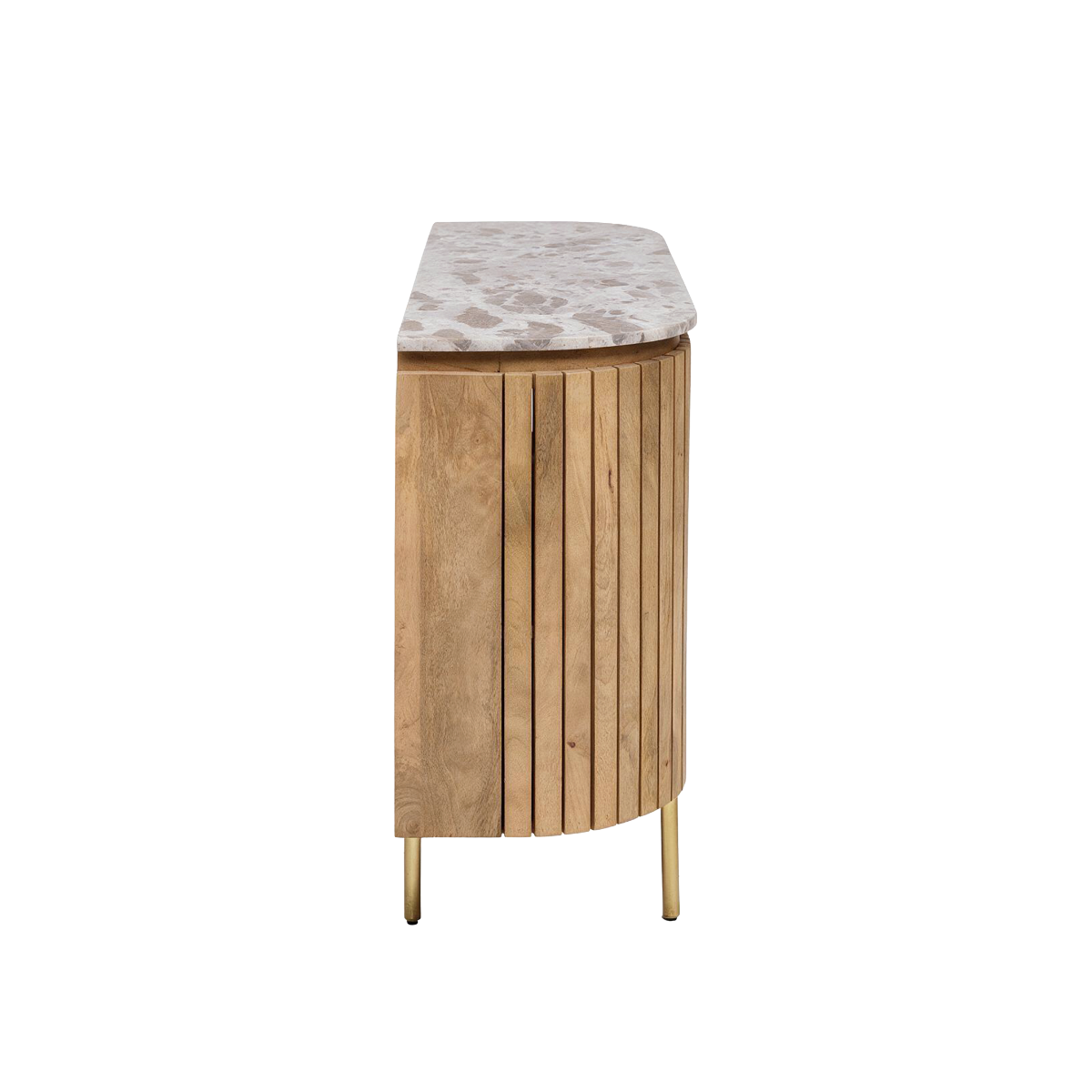 Buffet en marbre et bois de manguier 135cm Cyrène