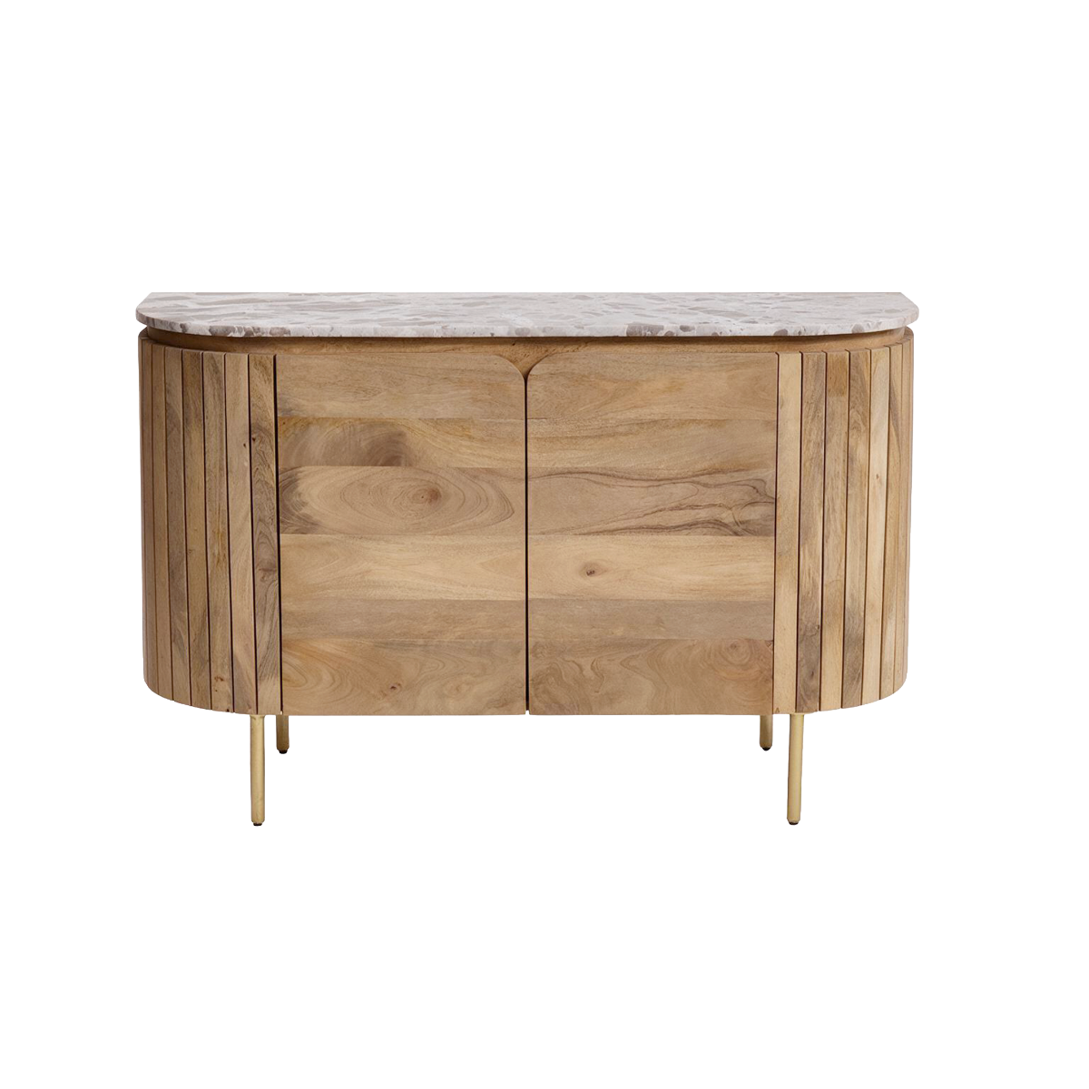 Buffet en marbre et bois de manguier 135cm Cyrène