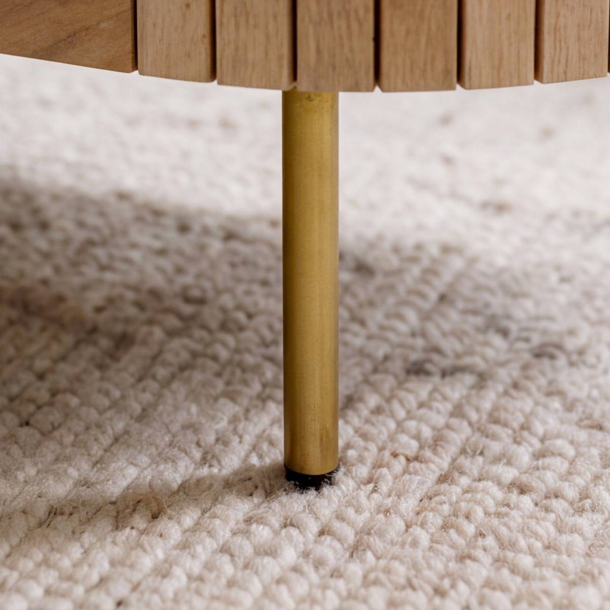 Table basse en marbre et bois de manguier Cyrène